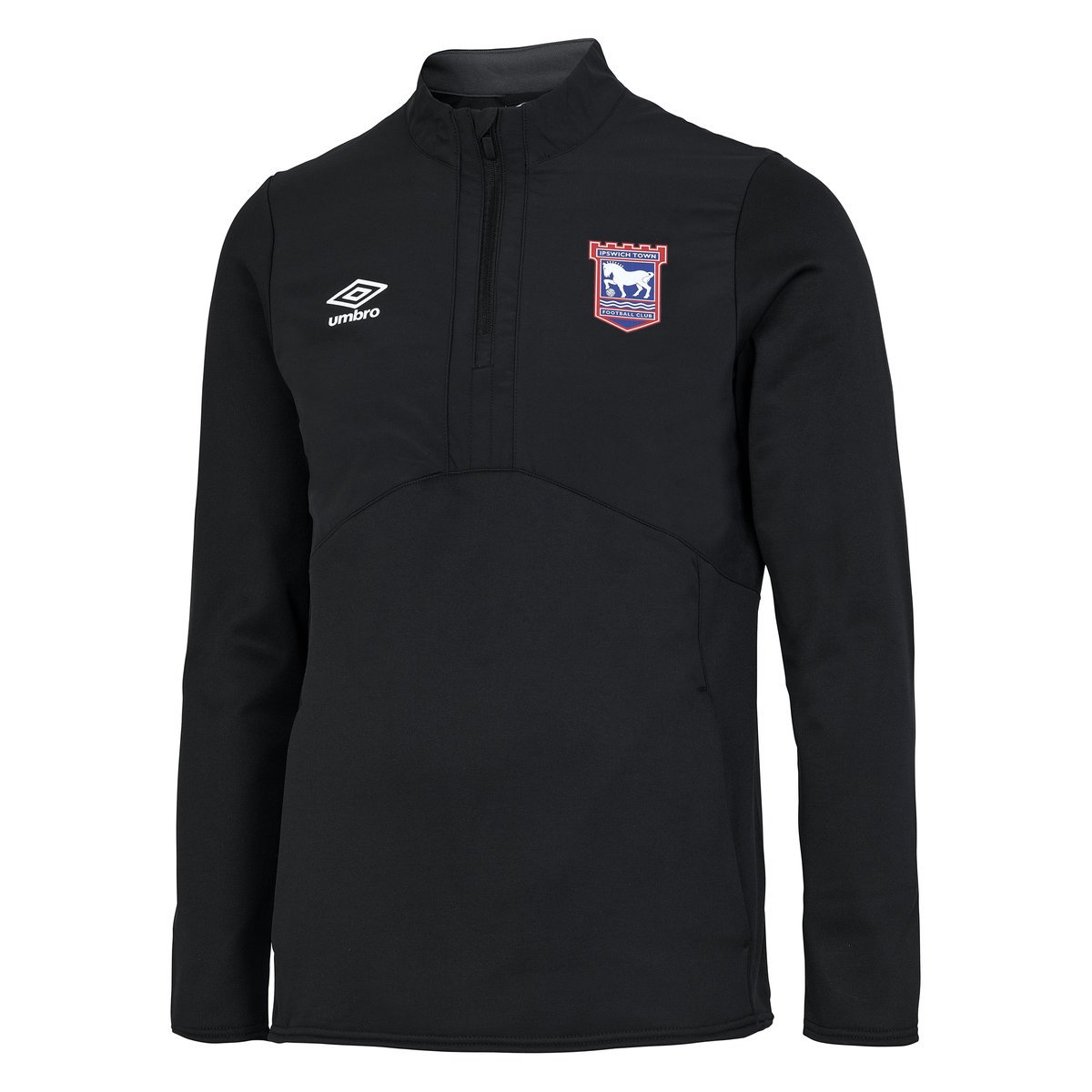 Black Umbro Football Ipswich Town 22/23 Half Zip Fleece Junior Sweats | CA-56605