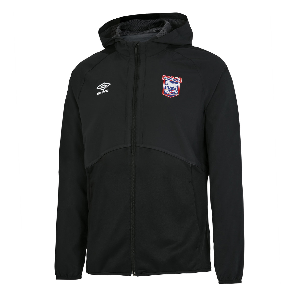 Black Umbro Football Ipswich Town 22/23 Hooded Jacket Junior Jackets | CA-60821