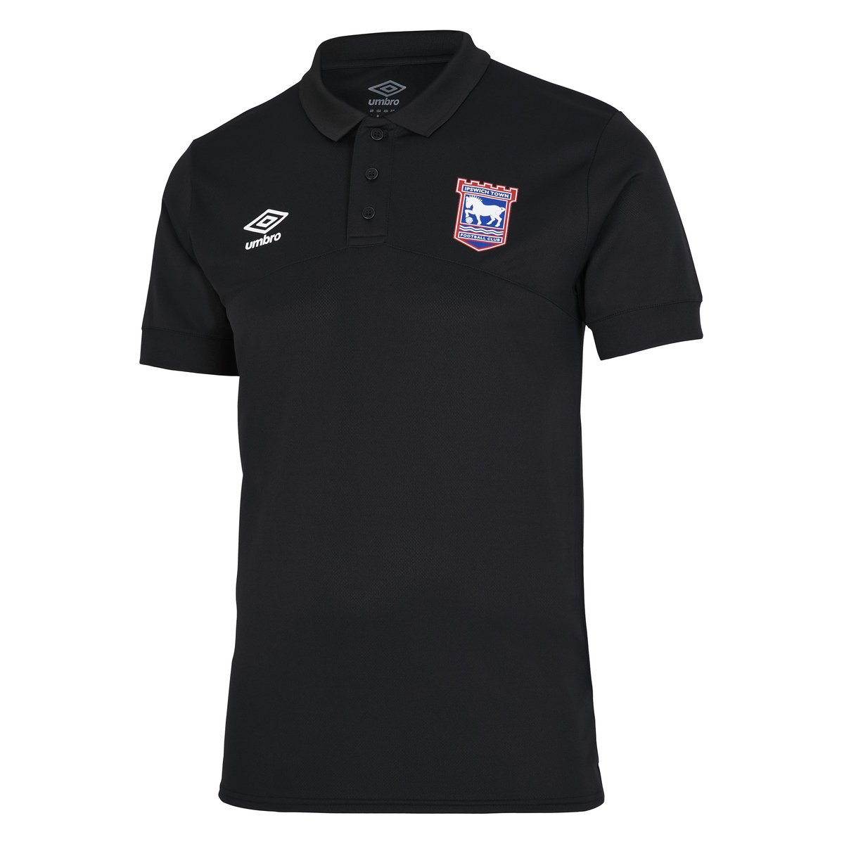 Black Umbro Football Ipswich Town 22/23 Poly Polo Polos | CA-72164