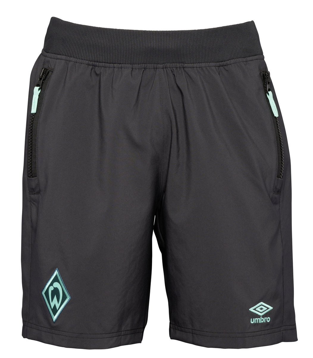 Black Umbro Teamwear - Umbro Werder Bremen Football 22/23 Travel Short Football Shorts | CA-05929