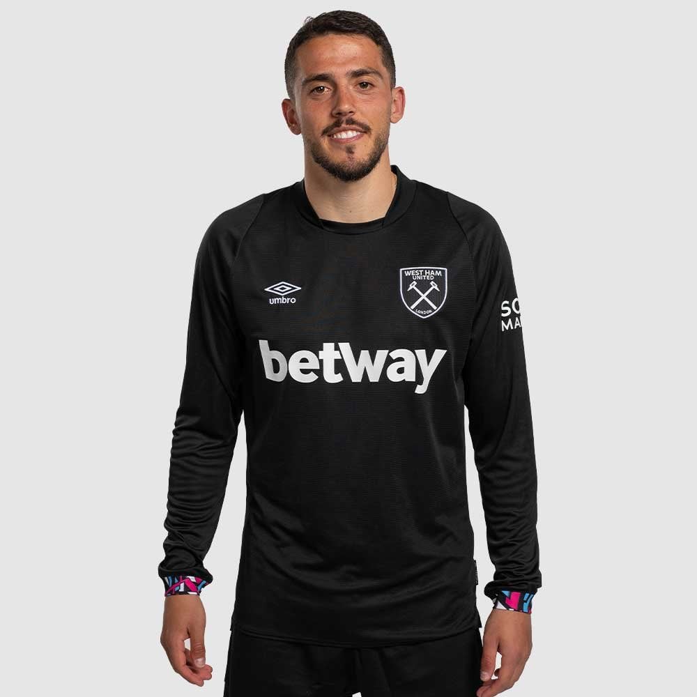 Black Umbro Football West Ham Utd 22/23 Away Jersey LS Jersey | CA-40468