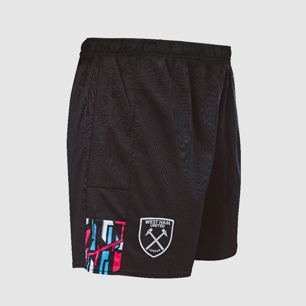 Black Umbro Football West Ham Utd 22/23 Away Short Junior Shorts | CA-85735