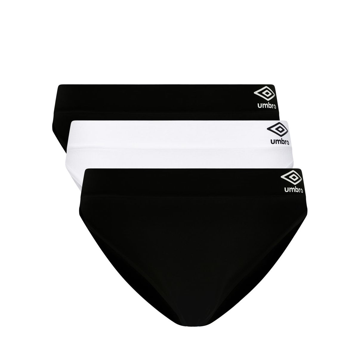 Black / White / Black Women\'s Umbro Guro Seamless High Waisted Brief (3 Pack) Underwear | CA-16357