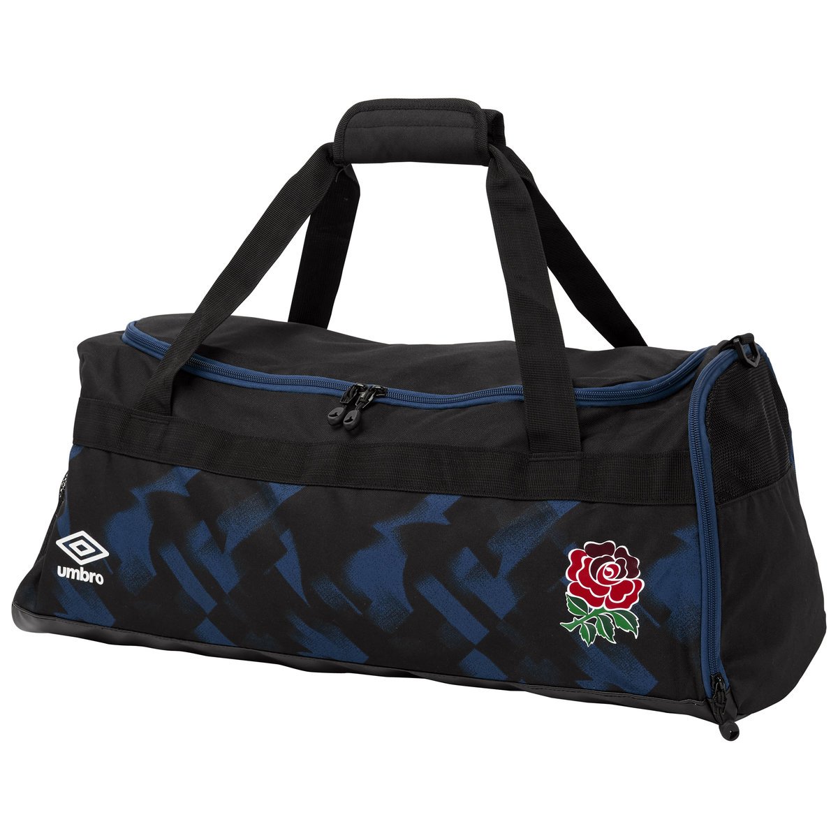 Black / White / Blue Umbro Teamwear - Umbro England Rugby Football 22/23 Team Training Large Holdall Rugby | CA-21114