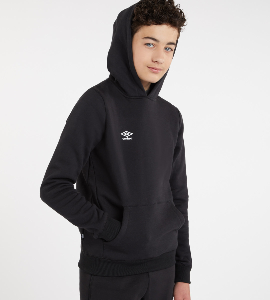 Black / White Kids' Umbro Club Leisure Hoody Junior Hoodies | CA-14008