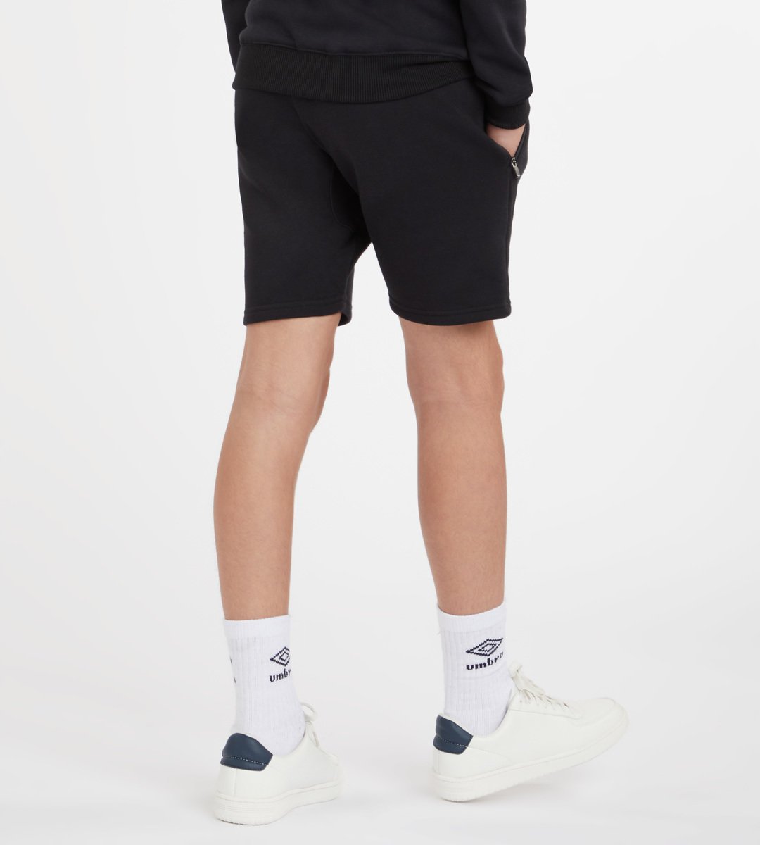 Black / White Kids' Umbro Club Leisure Jog Short Junior Shorts | CA-63647