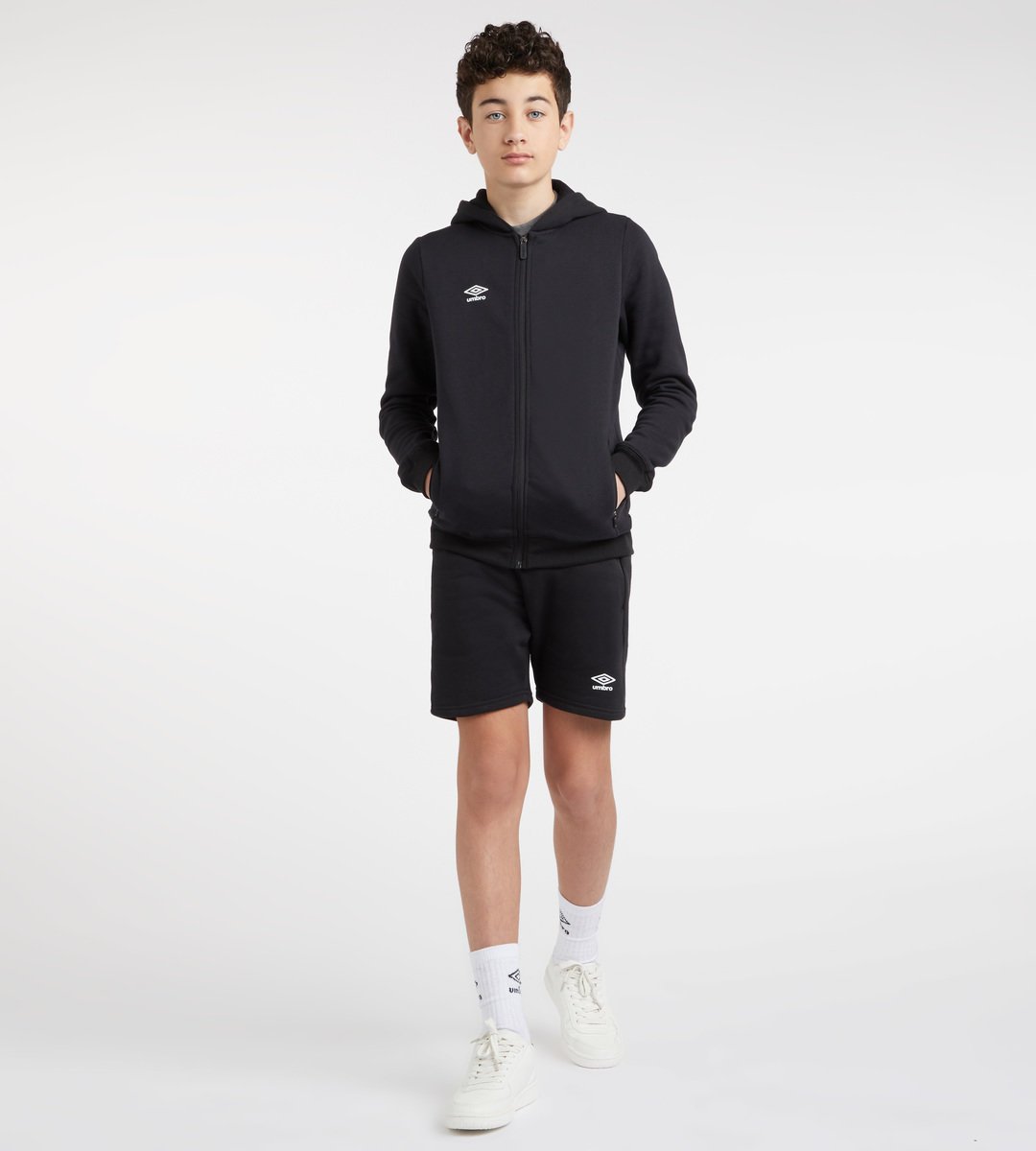 Black / White Kids' Umbro Club Leisure ZT Hoodie Junior Hoodies | CA-51836