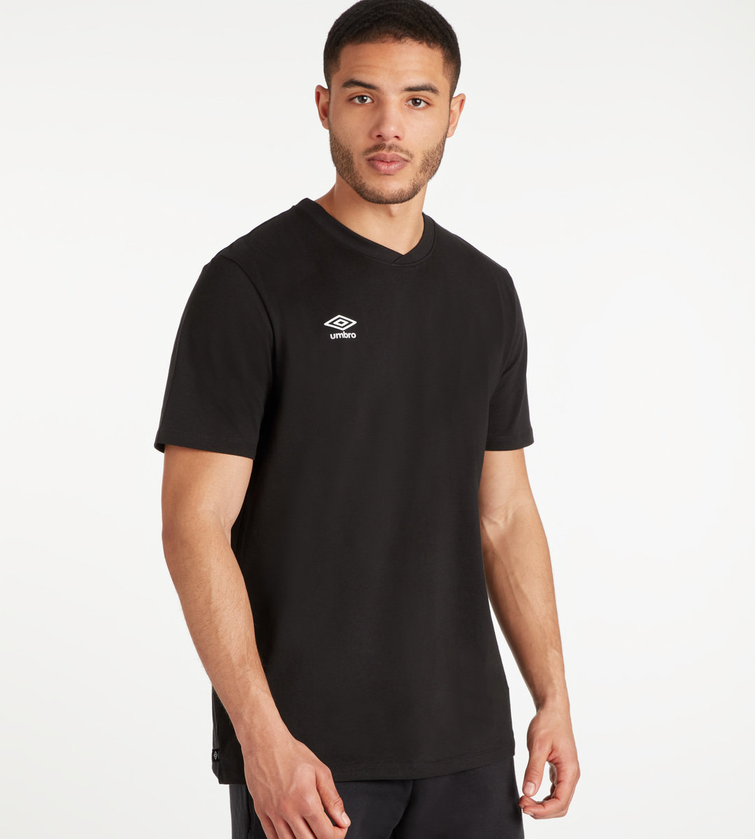 Black / White Men's Umbro Club Leisure Crew Tee T Shirts | CA-27113