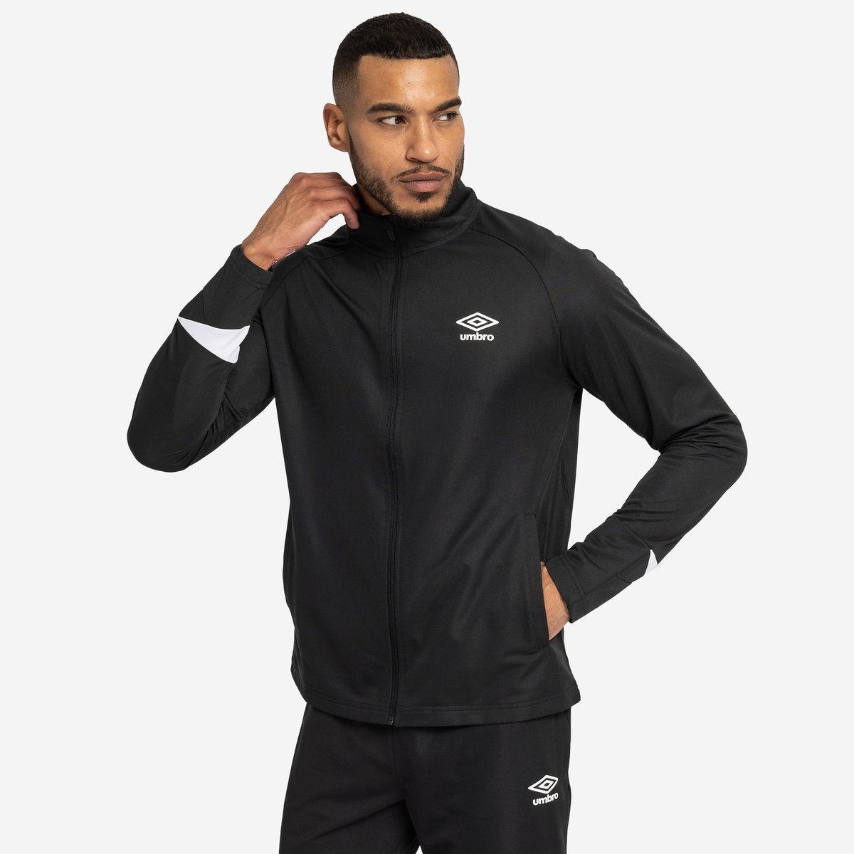 Black / White Men's Umbro Total Training Knitted Suit Suits | CA-45193