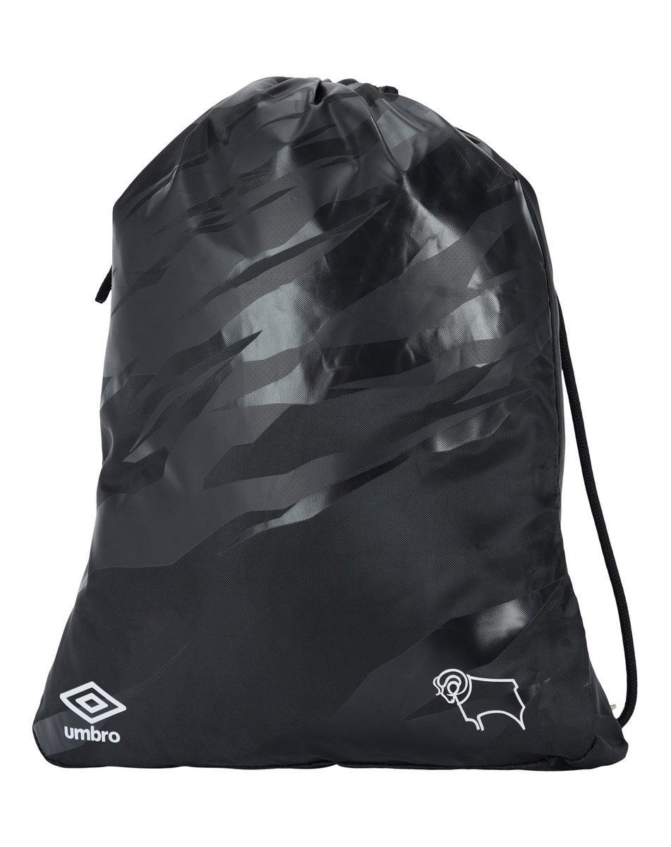 Black / White Umbro Football Derby County Stadium Gymsack Luggage | CA-55031