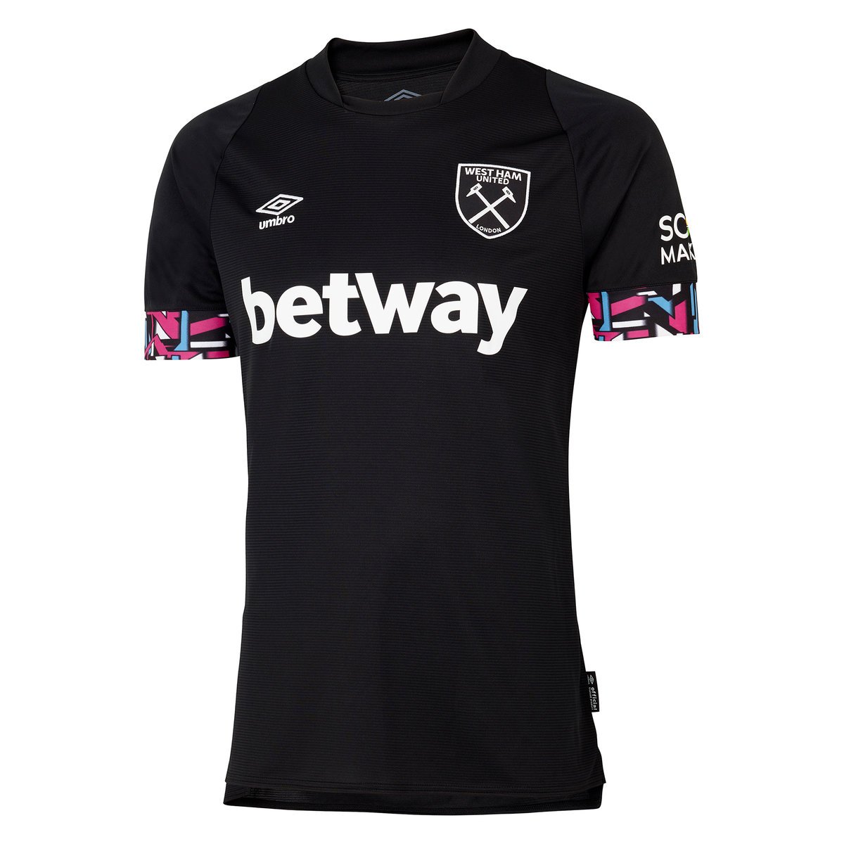 Black / White Umbro Football West Ham Utd 22/23 Away Jersey Jersey | CA-97852