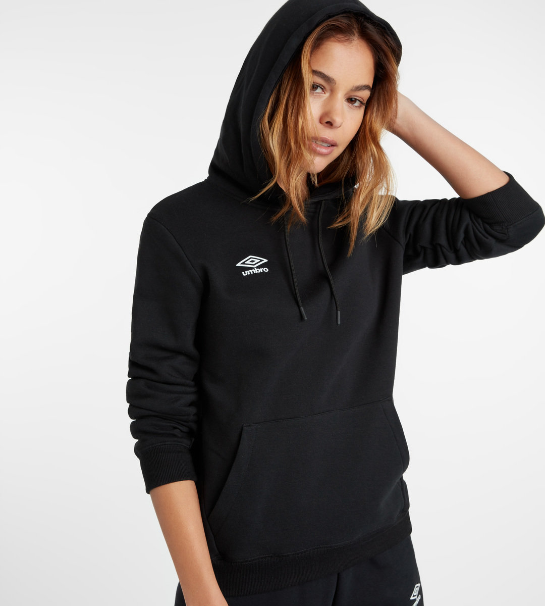 Black / White Women's Umbro Club Leisure Hoody Hoodies | CA-90123