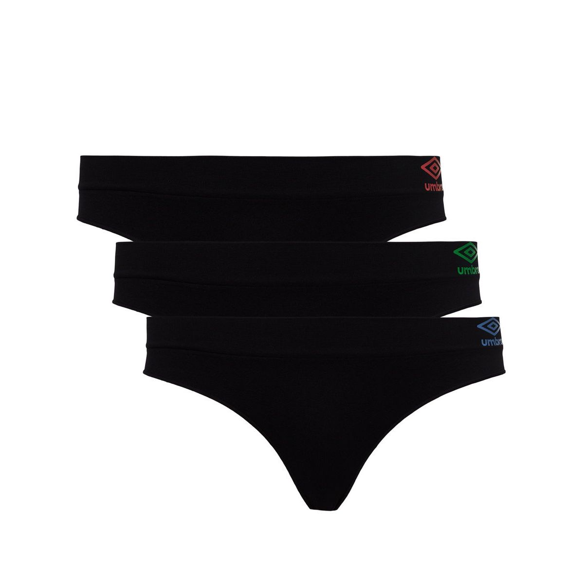 Black Women\'s Umbro Beth Seamless Thong (3 Pack) Underwear | CA-76120