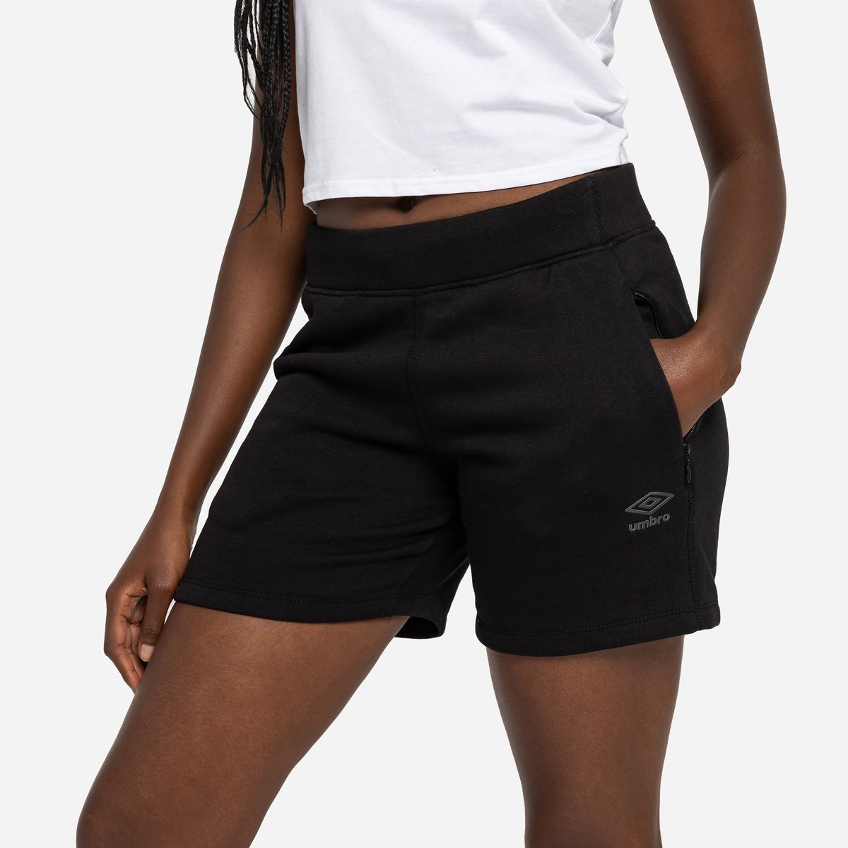 Black Women's Umbro Pro Fleece Elite Short Shorts | CA-80461