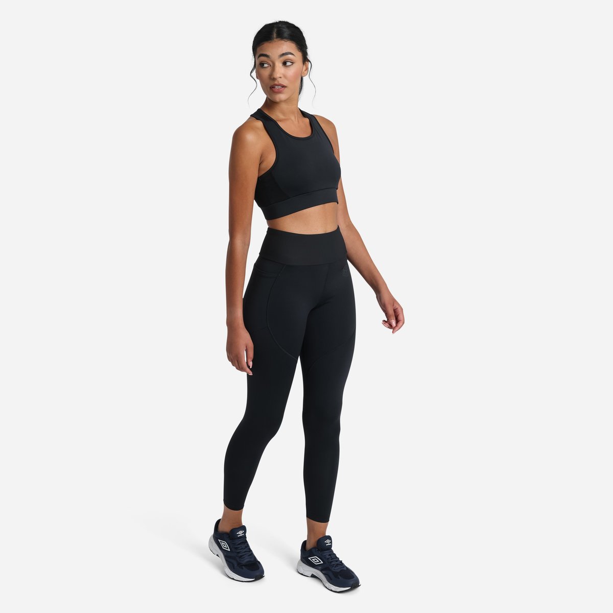 Black Women's Umbro Pro Training 7/8 Leggings Trousers | CA-83700