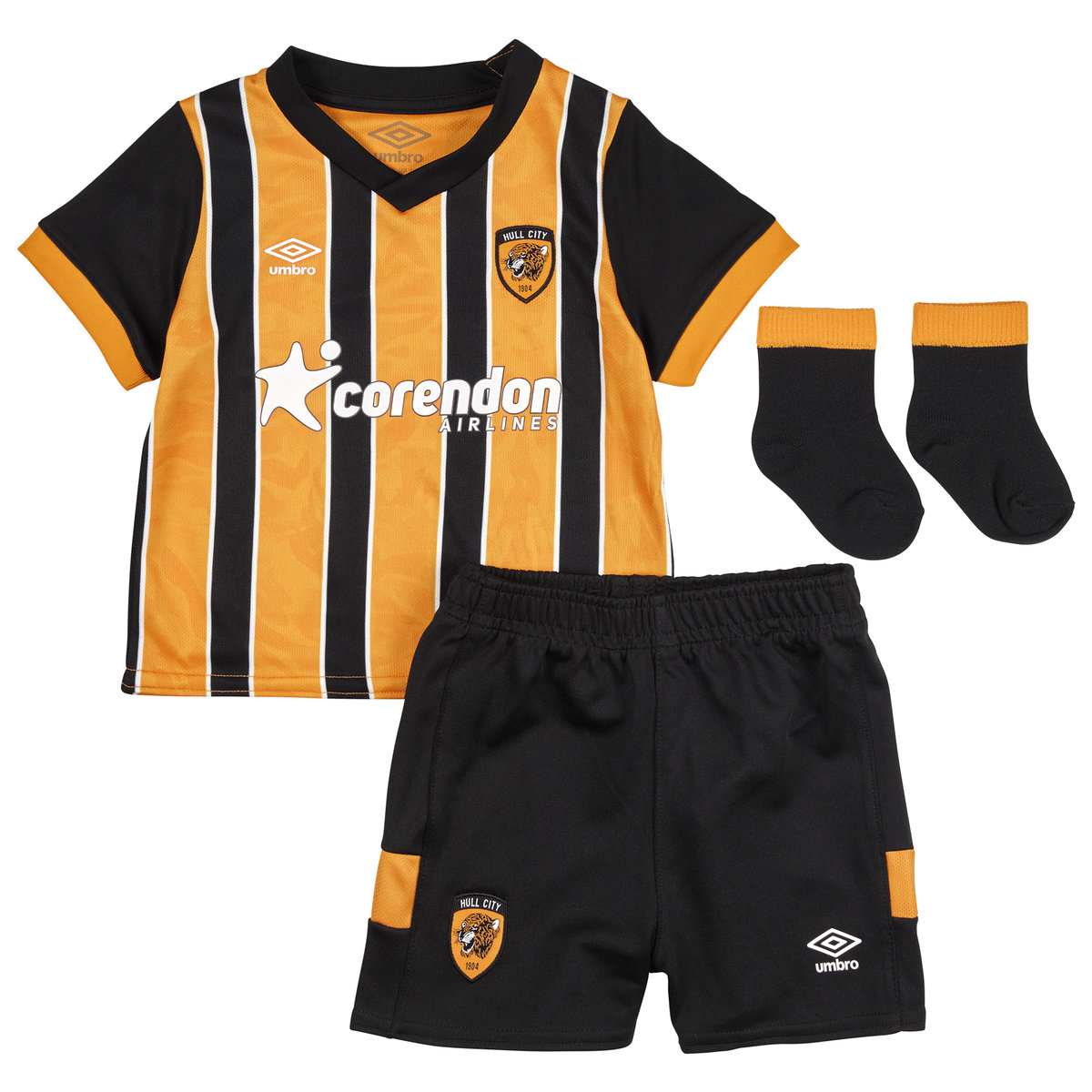 Black / Yellow Umbro Teamwear - Umbro Hull City Football 22/23 Baby Kit Football Jersey | CA-19242