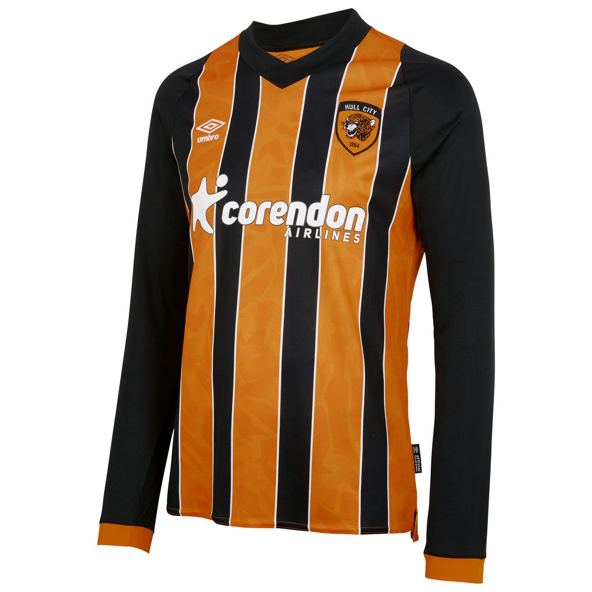 Black / Yellow Umbro Teamwear - Umbro Hull City Football 22/23 Home Jersey LS Football Jersey | CA-60513