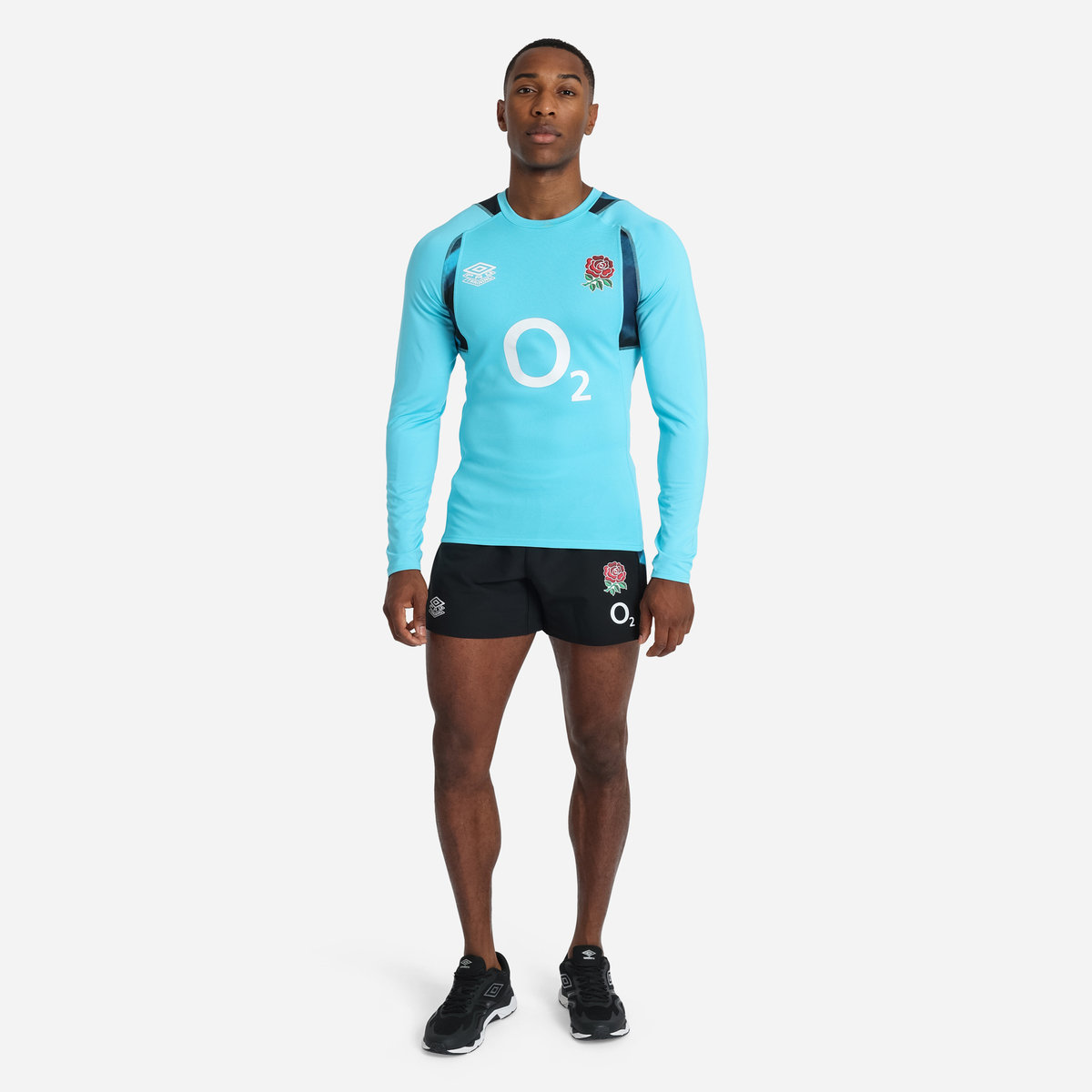 Blue / Black Umbro Teamwear - Umbro England Rugby Football 22/23 Training Jersey LS Jersey | CA-32437