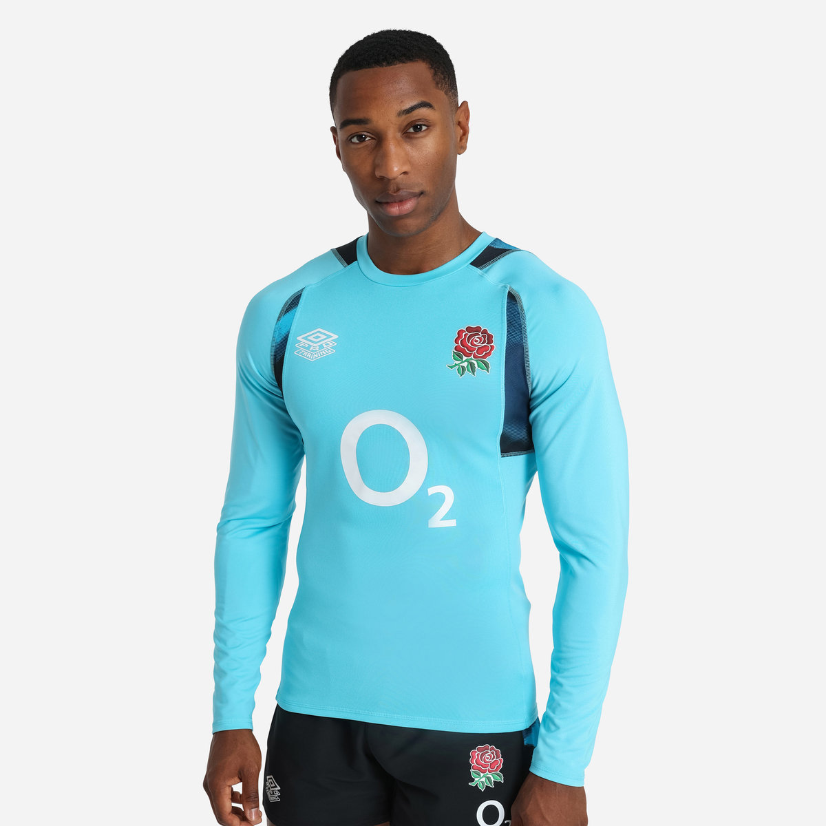 Blue / Black Umbro Teamwear - Umbro England Rugby Football 22/23 Training Jersey LS Jersey | CA-32437