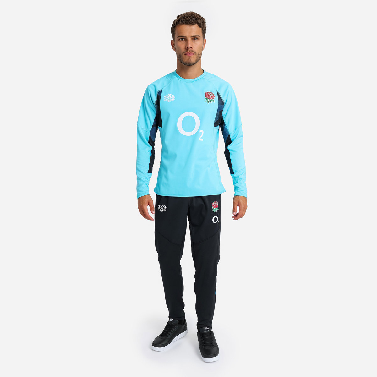 Blue / Black Umbro Teamwear - Umbro England Rugby Football 22/23 Drill Top Long Sleeve Tops | CA-77201