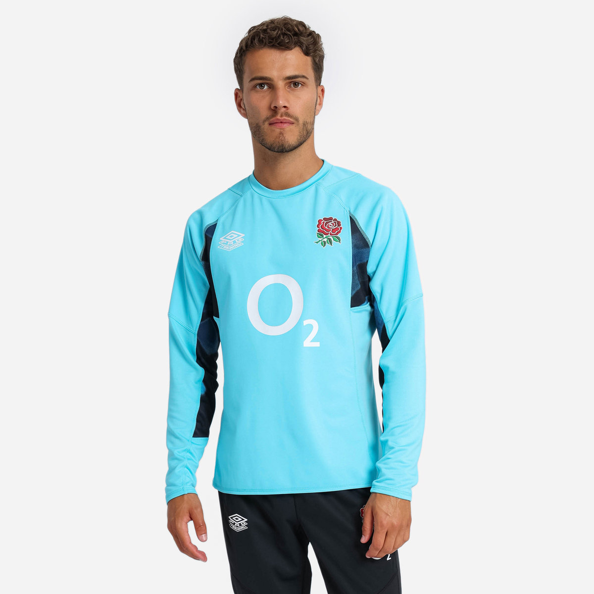 Blue / Black Umbro Teamwear - Umbro England Rugby Football 22/23 Drill Top Long Sleeve Tops | CA-77201