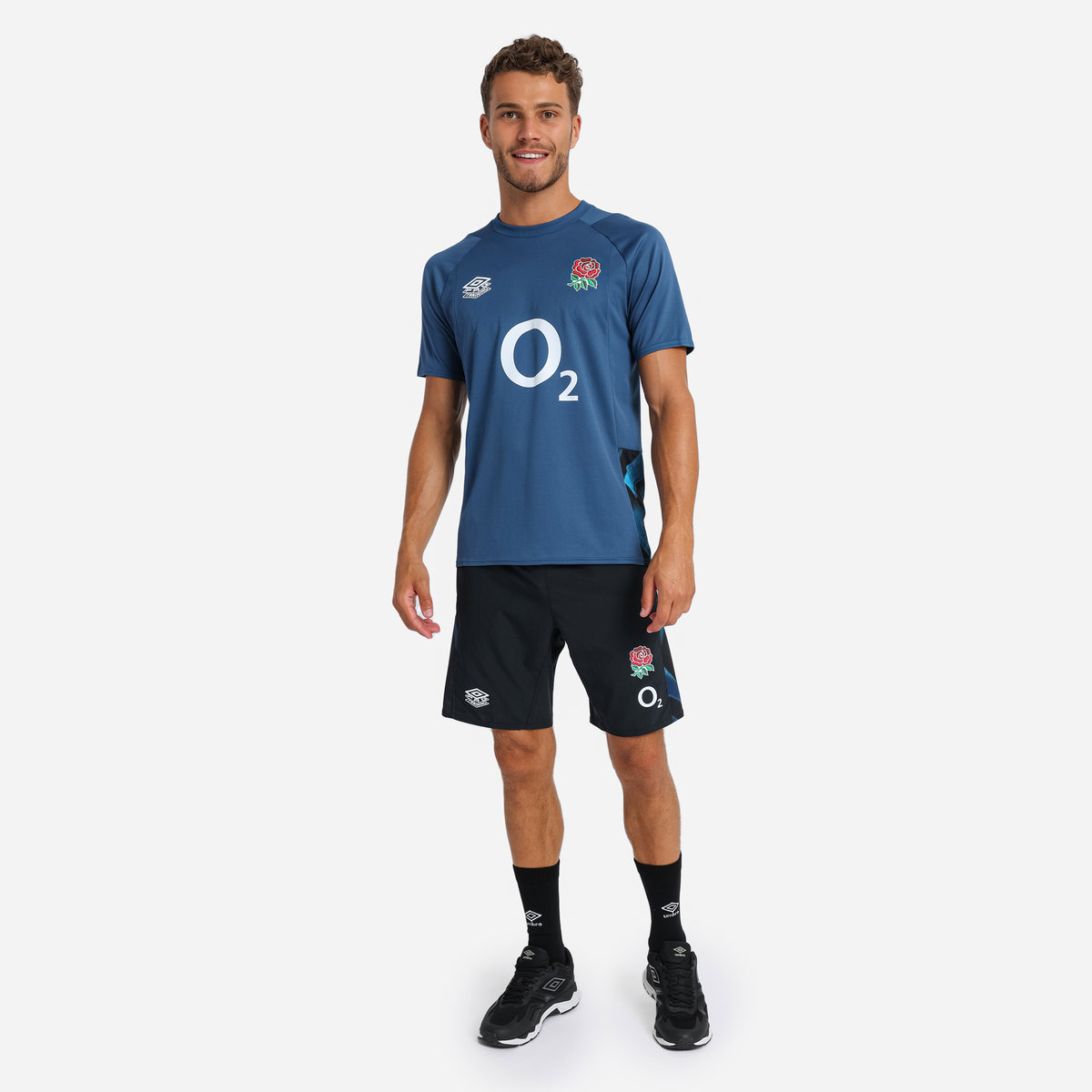 Blue / Black Umbro Teamwear - Umbro England Rugby Football 22/23 Gym Tee T Shirts | CA-98060