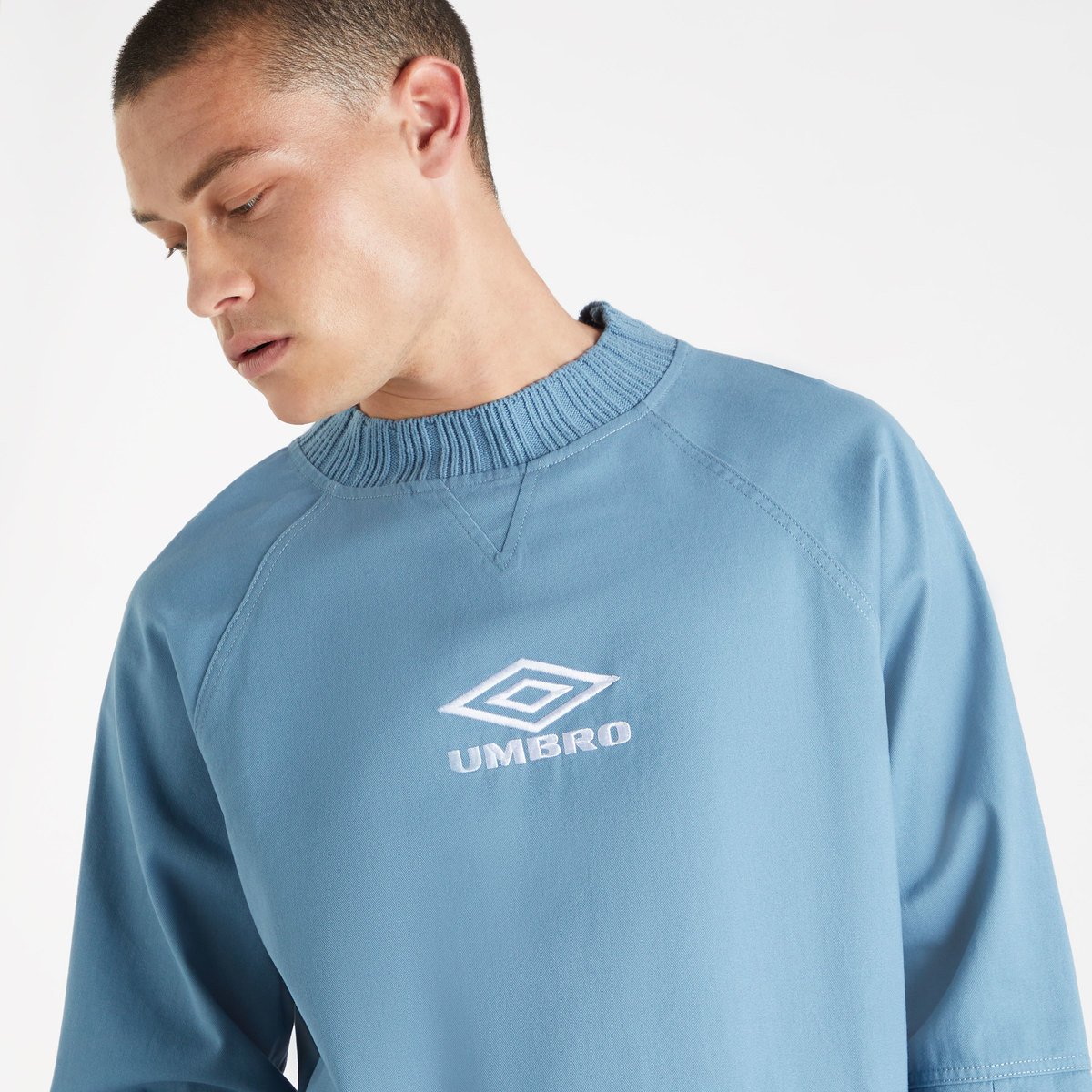 Blue / Blue Men's Umbro Drill Sweat Top Long Sleeve Tops | CA-61569