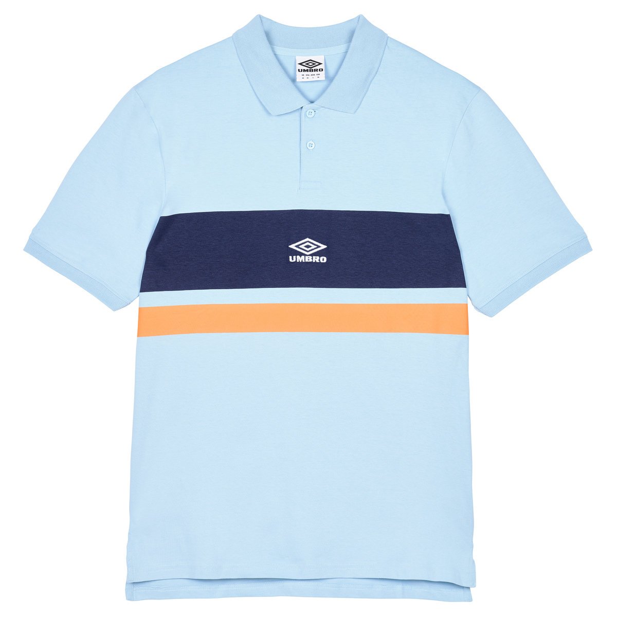 Blue / Navy / Orange Men\'s Umbro Stripe Polo Polos | CA-92597