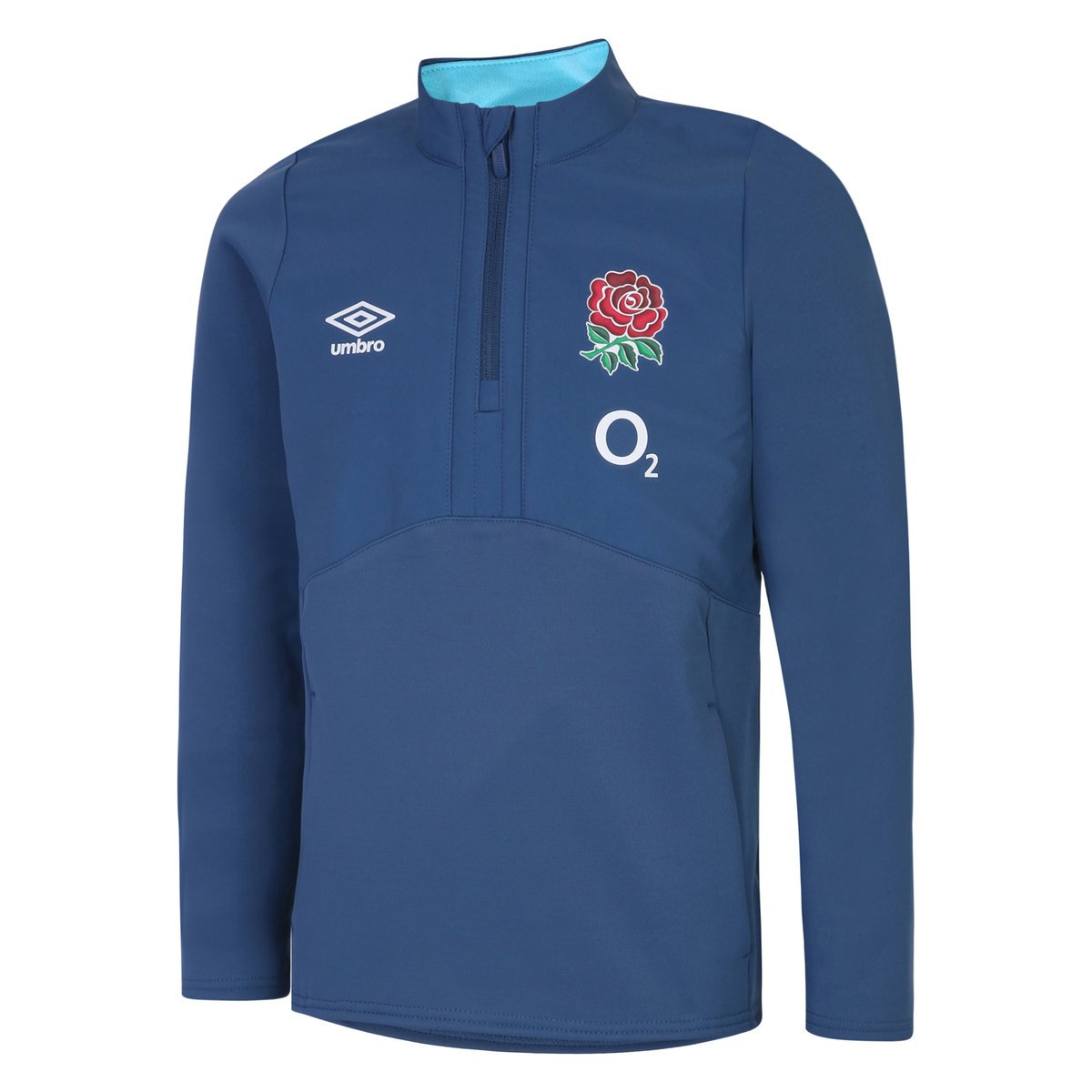 Blue Umbro Teamwear - Umbro England Rugby Football 22/23 Half Zip Fleece Junior Sweats | CA-91640