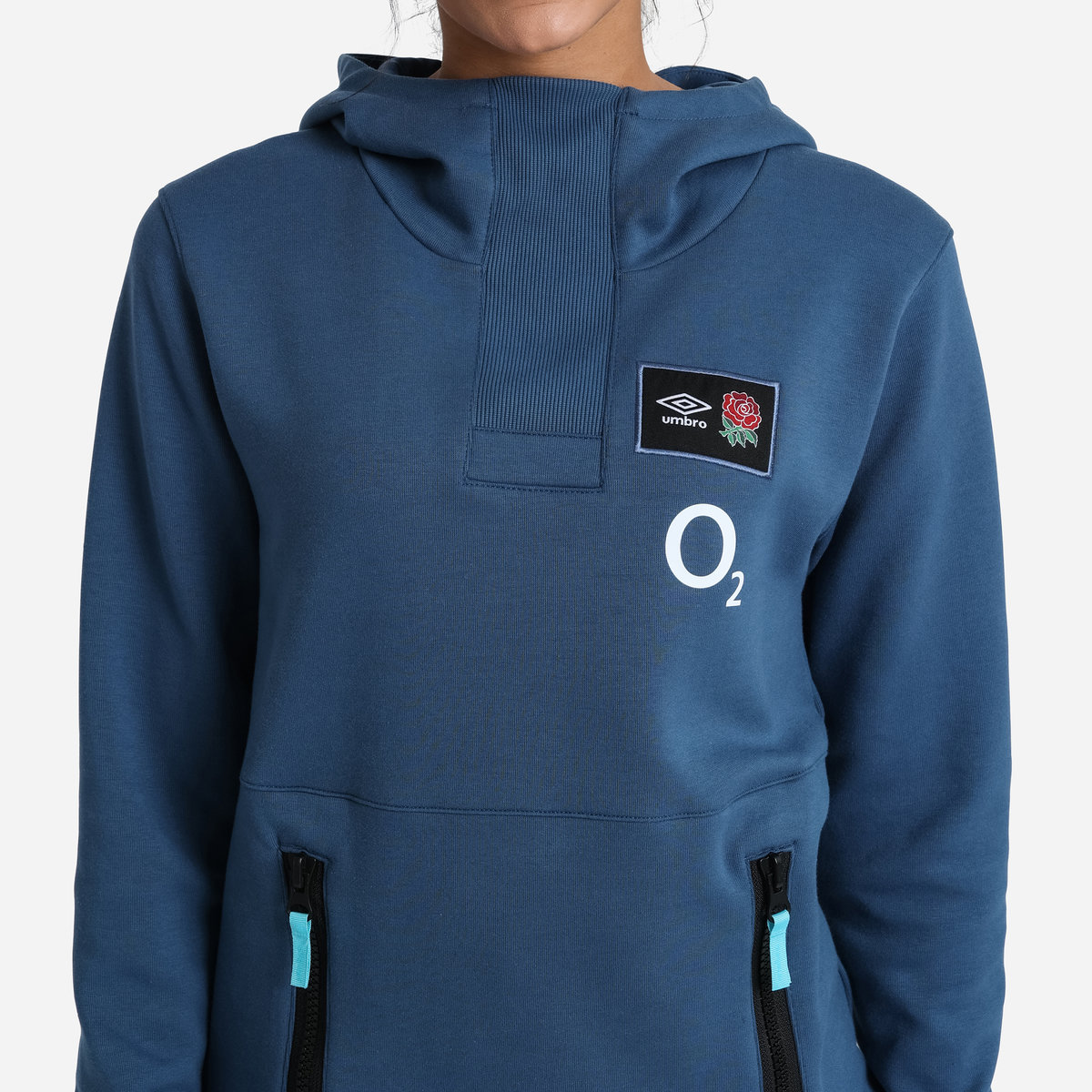 Blue Umbro Teamwear - Umbro England Rugby Football 22/23 Overhead Hoody Hoodies | CA-92605