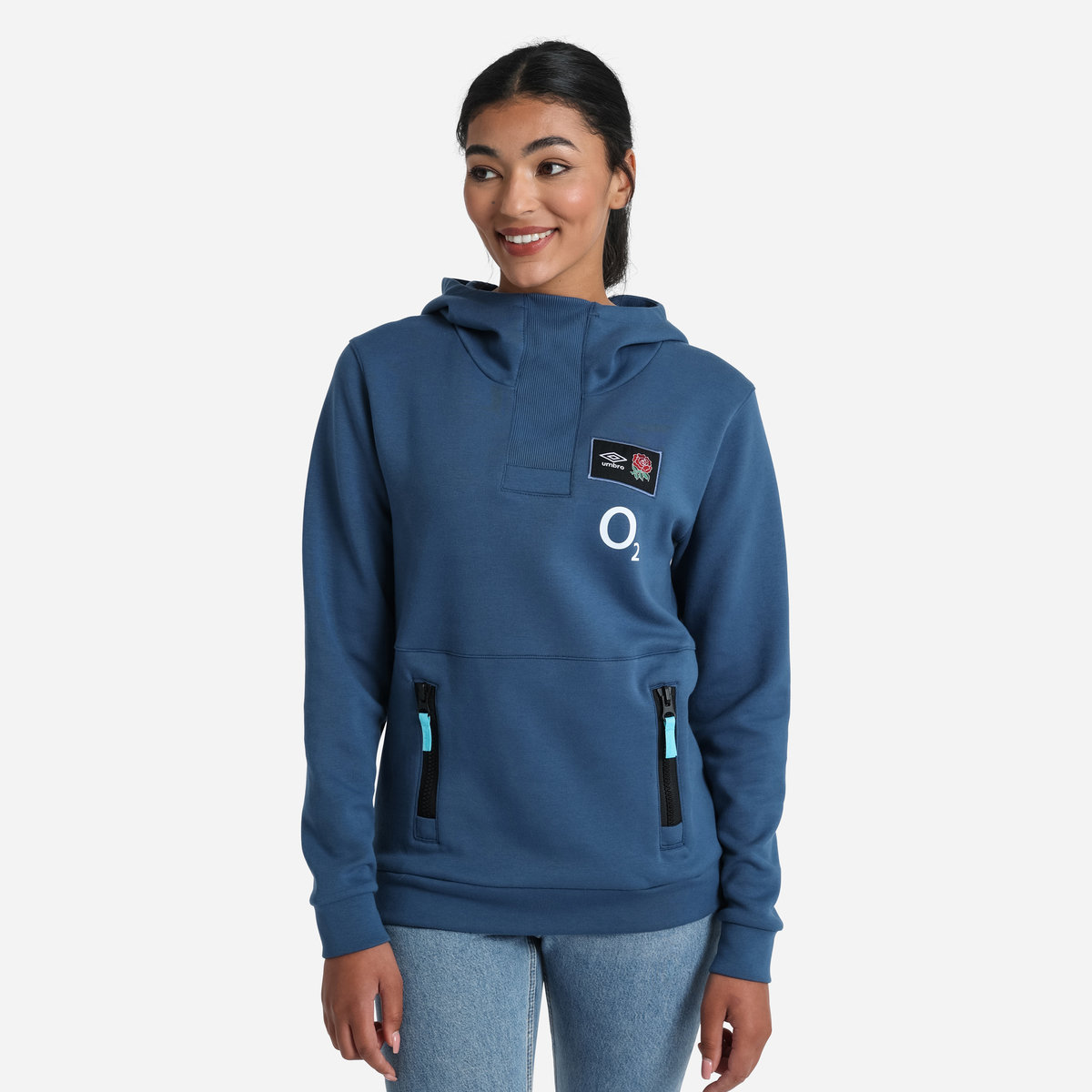 Blue Umbro Teamwear - Umbro England Rugby Football 22/23 Overhead Hoody Hoodies | CA-92605