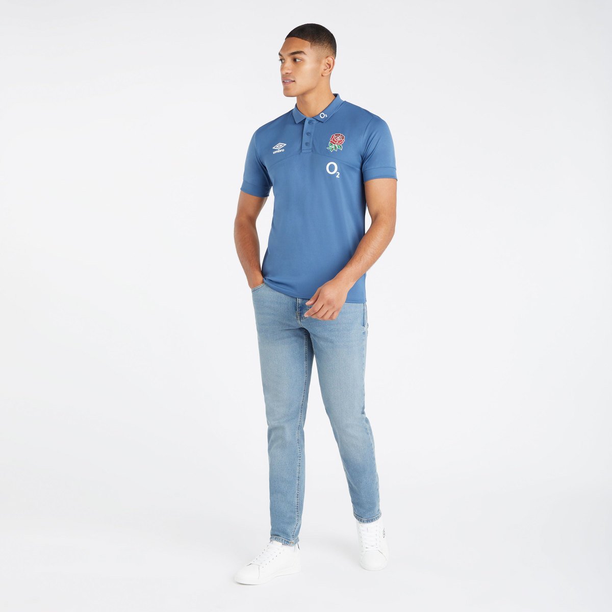 Blue Umbro Teamwear - Umbro England Rugby Football 22/23 Poly Polo Polos | CA-93531