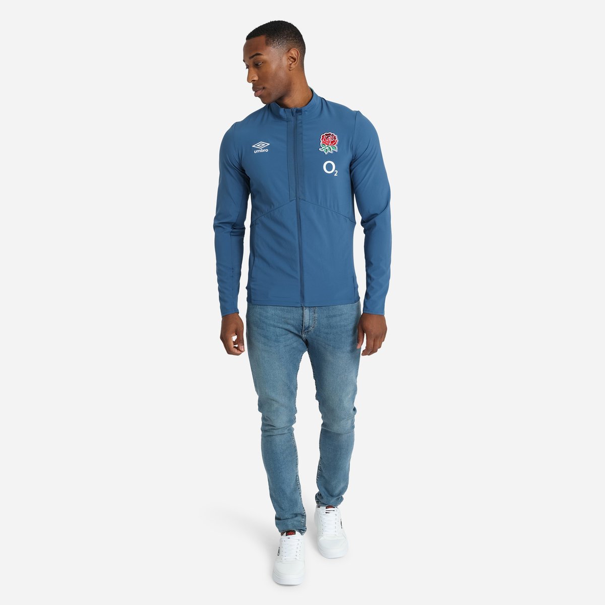 Blue Umbro Teamwear - Umbro England Rugby Football 22/23 Presentation Jacket Jackets | CA-21335