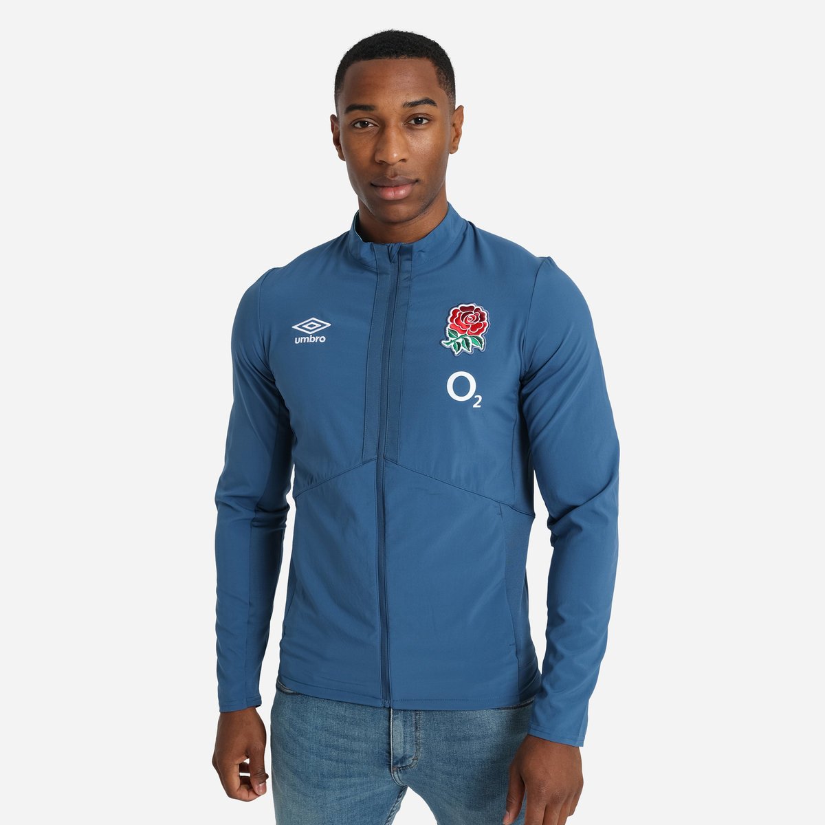 Blue Umbro Teamwear - Umbro England Rugby Football 22/23 Presentation Jacket Jackets | CA-21335