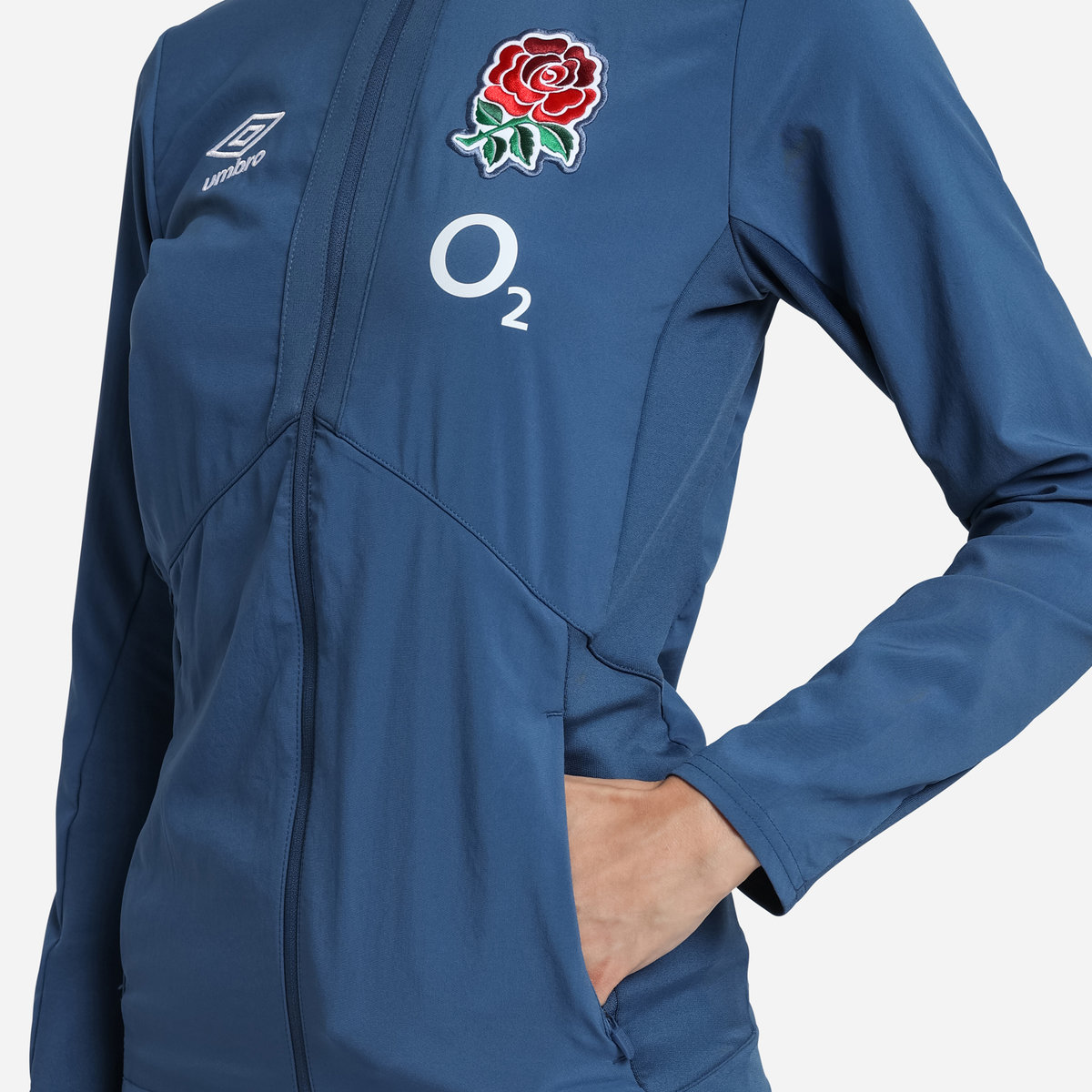 Blue Umbro Teamwear - Umbro England Rugby Football 22/23 Presentation Jacket Jackets | CA-40608