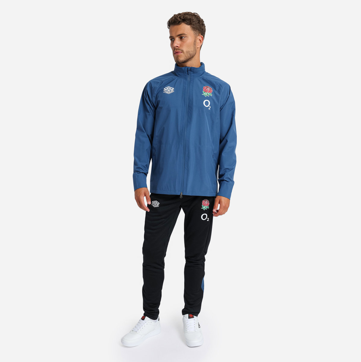 Blue Umbro Teamwear - Umbro England Rugby Football 22/23 Rain Jacket Jackets | CA-37449