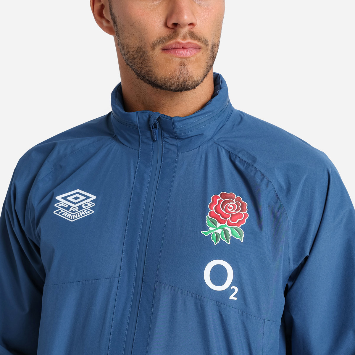 Blue Umbro Teamwear - Umbro England Rugby Football 22/23 Rain Jacket Jackets | CA-37449