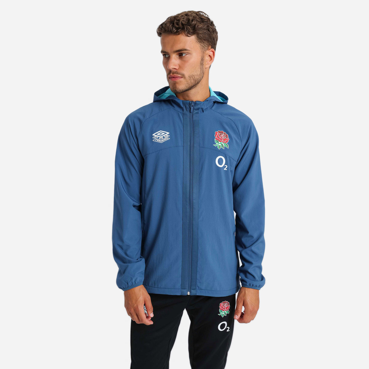 Blue Umbro Teamwear - Umbro England Rugby Football 22/23 Shower Jacket Jackets | CA-77673