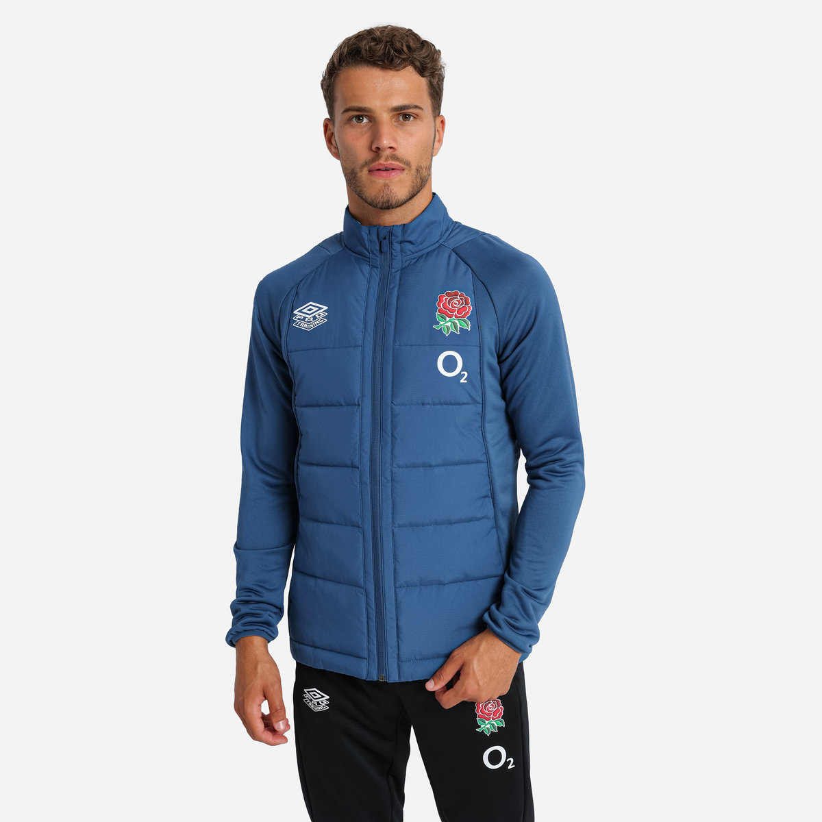 Blue Umbro Teamwear - Umbro England Rugby Football 22/23 Thermal Jacket Jackets | CA-23059