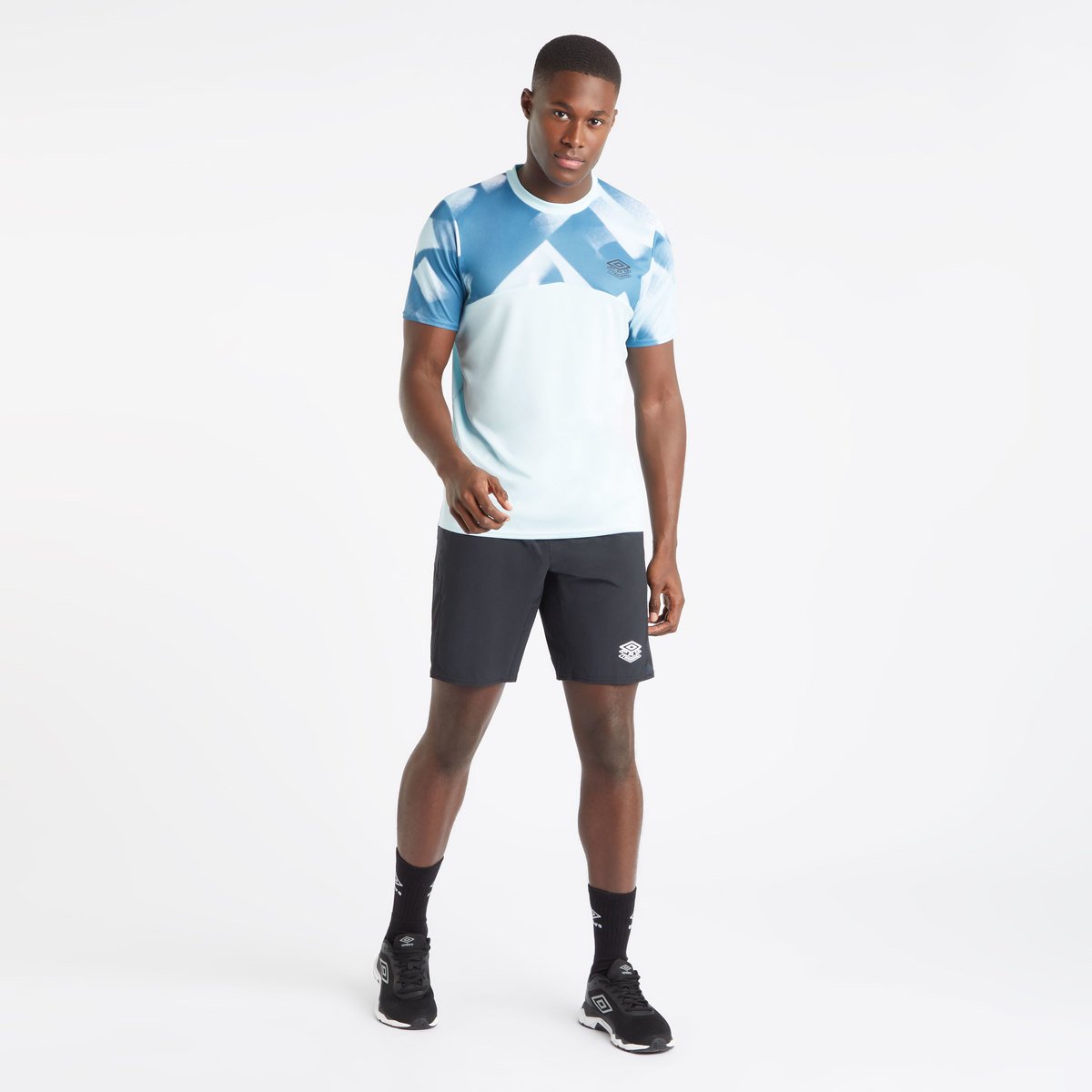 Blue / White Men's Umbro Pro Training Gym Tee T Shirts | CA-04315