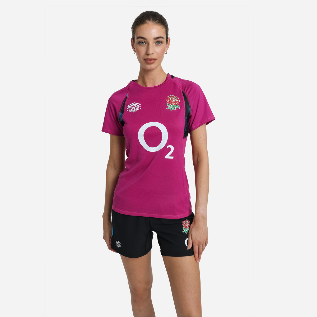 Burgundy / Blue / Black Umbro Teamwear - Umbro England Rugby Football 22/23 Training Jersey Jersey | CA-14577