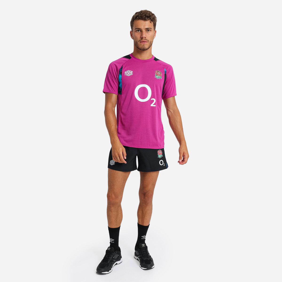 Burgundy / Blue / Black Umbro Teamwear - Umbro England Rugby Football 22/23 Relaxed Training Jersey Jersey | CA-29008