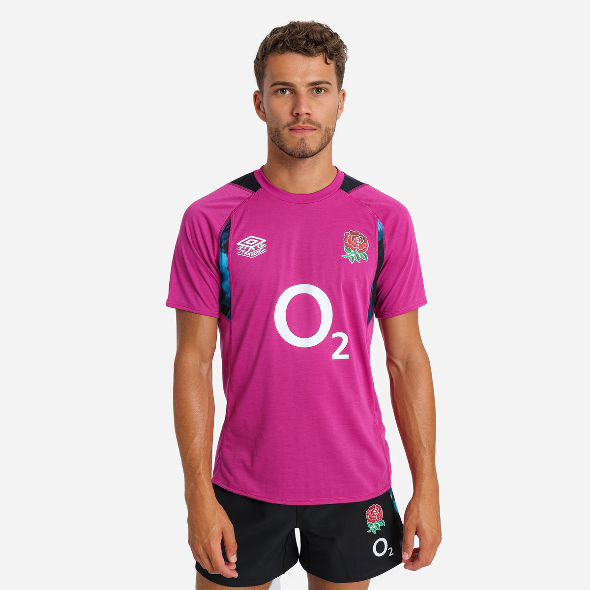 Burgundy / Blue / Black Umbro Teamwear - Umbro England Rugby Football 22/23 Relaxed Training Jersey Jersey | CA-29008