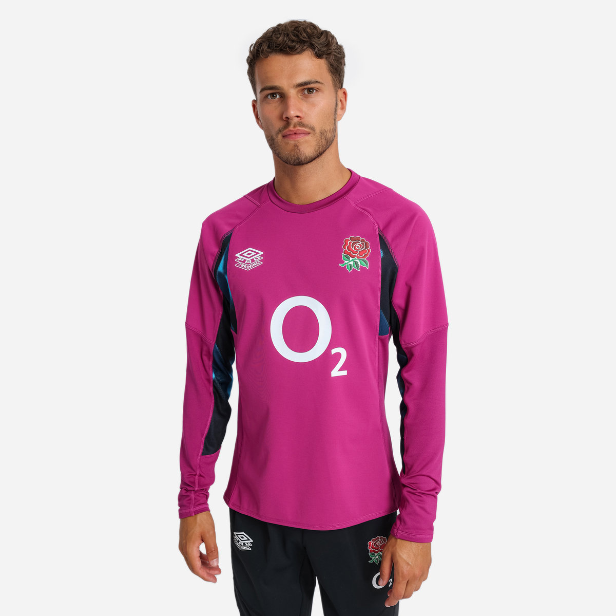 Burgundy / Blue / Black Umbro Teamwear - Umbro England Rugby Football 22/23 Drill Top Long Sleeve Tops | CA-47049