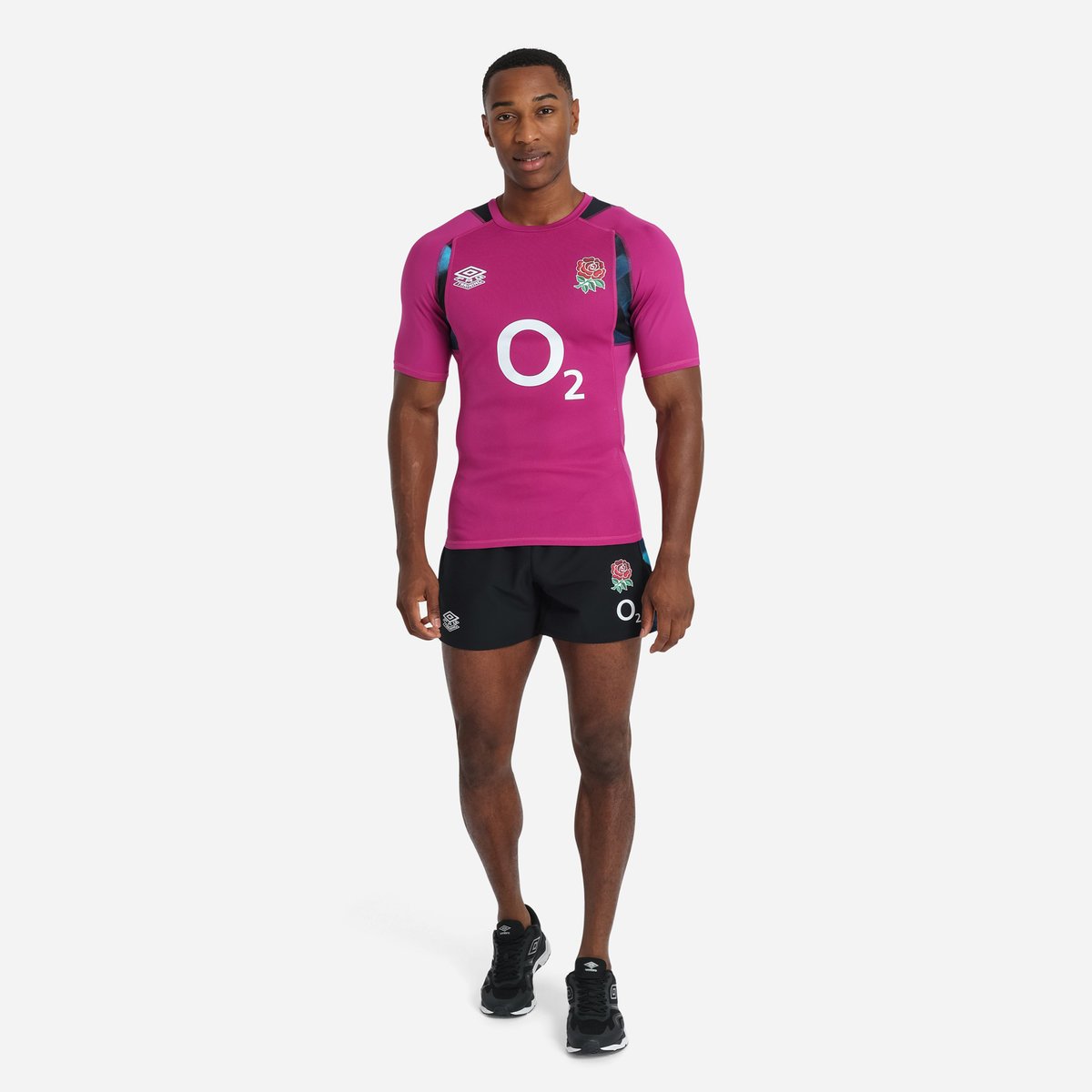 Burgundy / Blue / Black Umbro Teamwear - Umbro England Rugby Football 22/23 Training Jersey Jersey | CA-97878