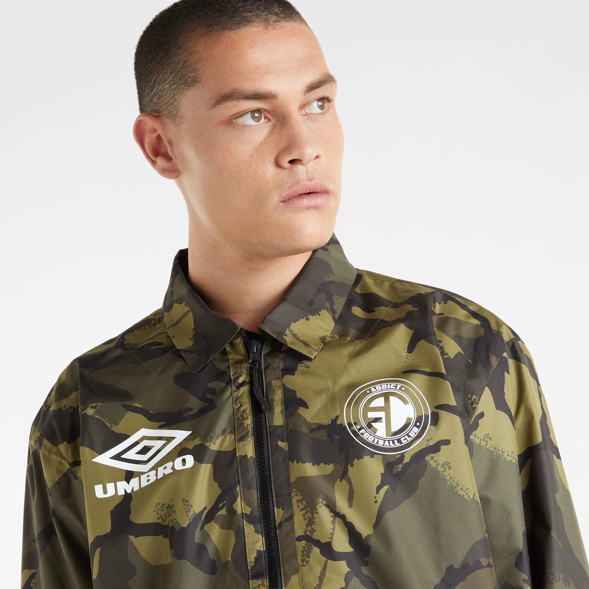 Camo Men's Umbro Addict F.C Coach Jacket Jackets | CA-55954