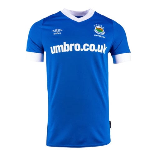 Dark Blue Umbro Teamwear - Umbro Linfield FC Football 22/23 Home Jersey Junior Jersey | CA-40865