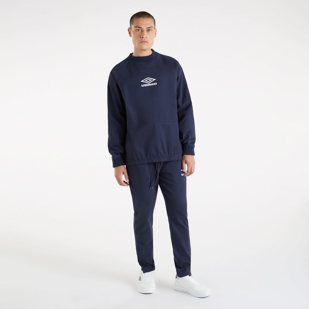 Dark Navy / Dark Navy Men's Umbro Drill Sweat Top Long Sleeve Tops | CA-17518