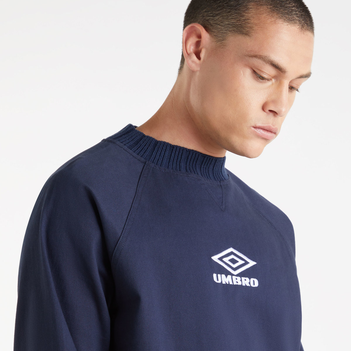 Dark Navy / Dark Navy Men's Umbro Drill Sweat Top Long Sleeve Tops | CA-17518