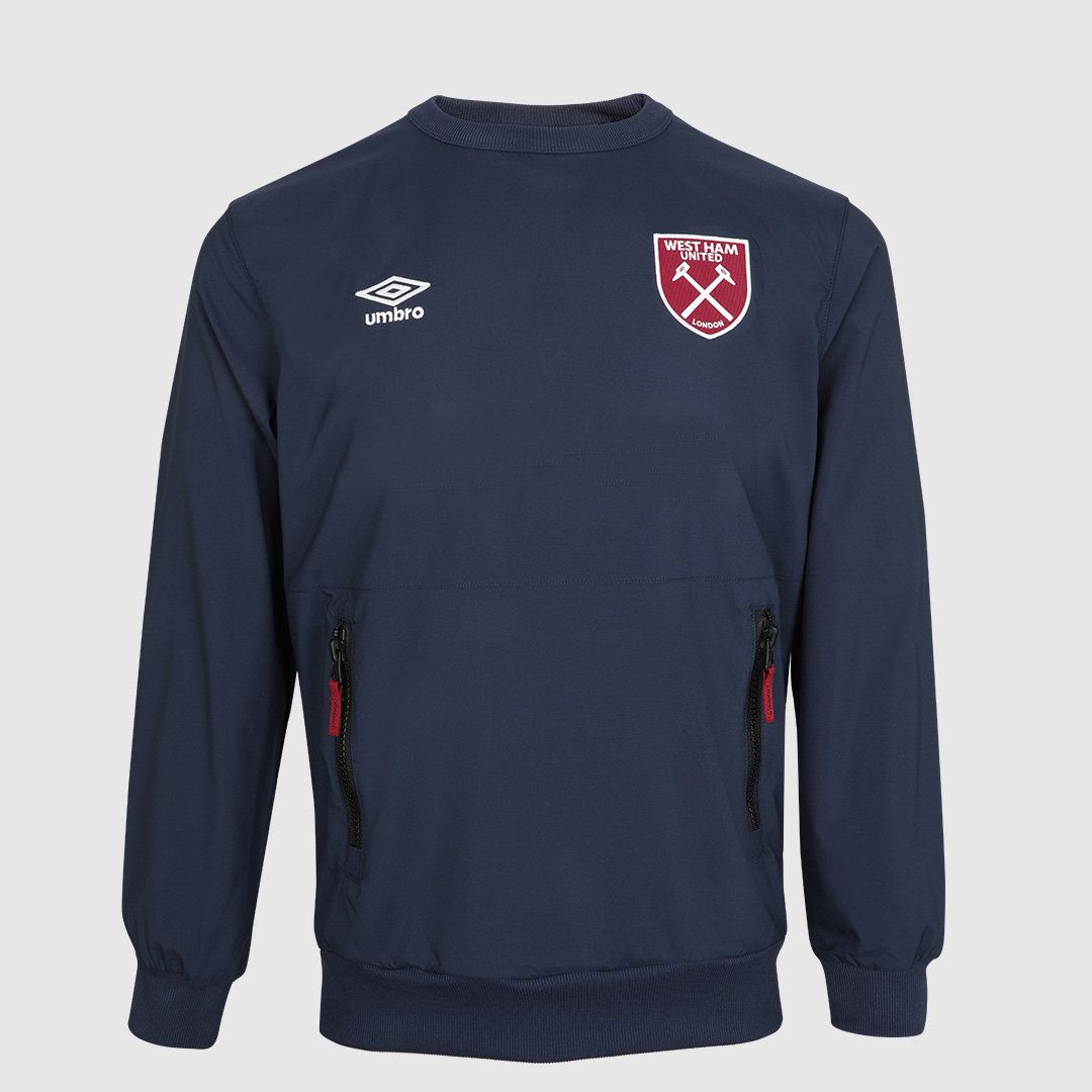 Dark Navy Umbro Football West Ham Utd 22/23 Travel Sweat Top Junior Sweats | CA-05216